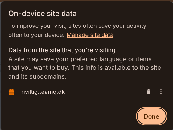 Manage on-device site data